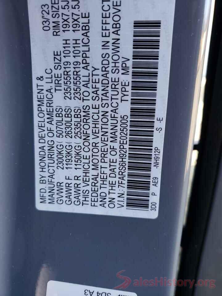 7FARS6H92PE025005 2023 HONDA CRV