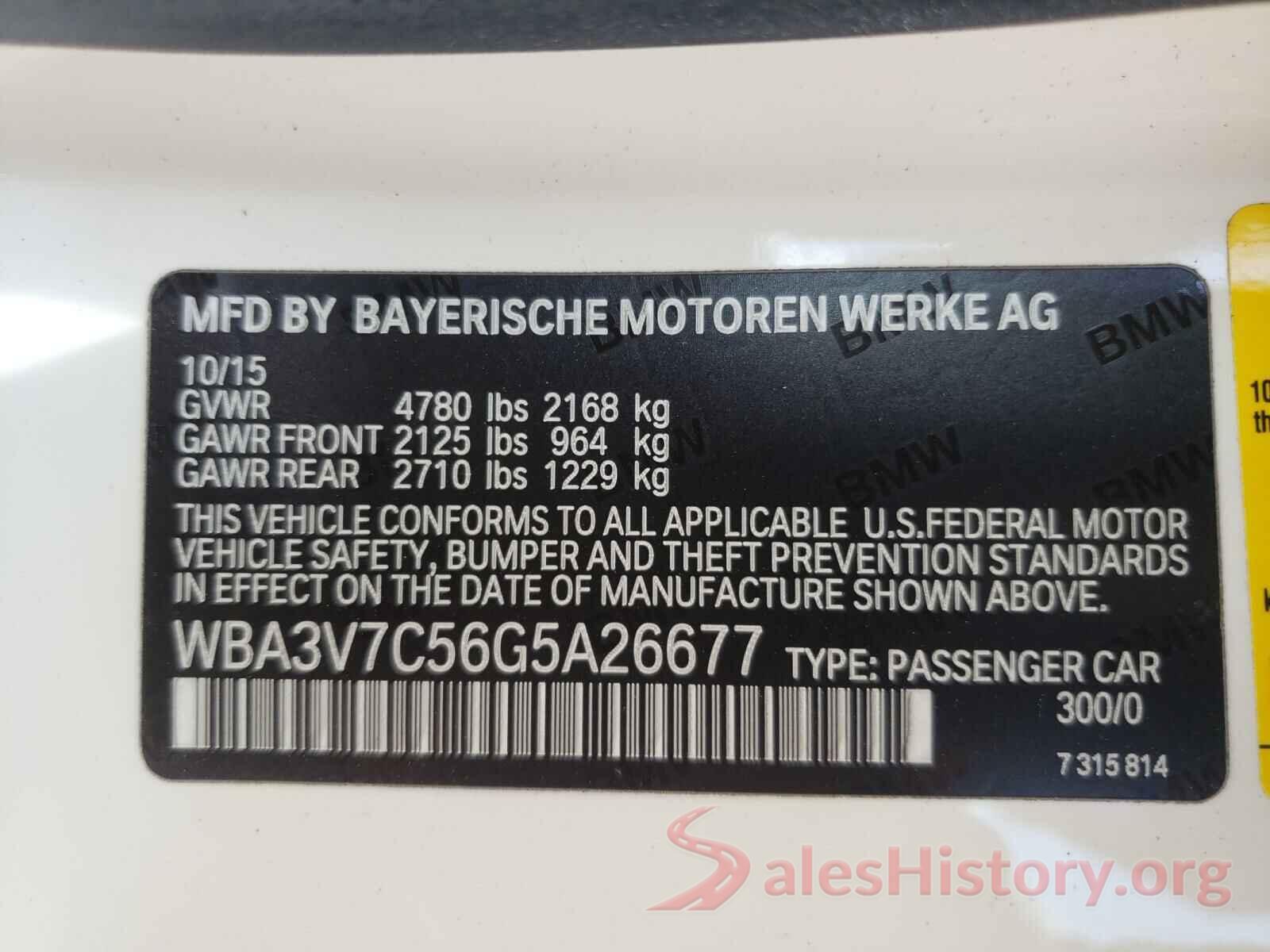 WBA3V7C56G5A26677 2016 BMW 4 SERIES