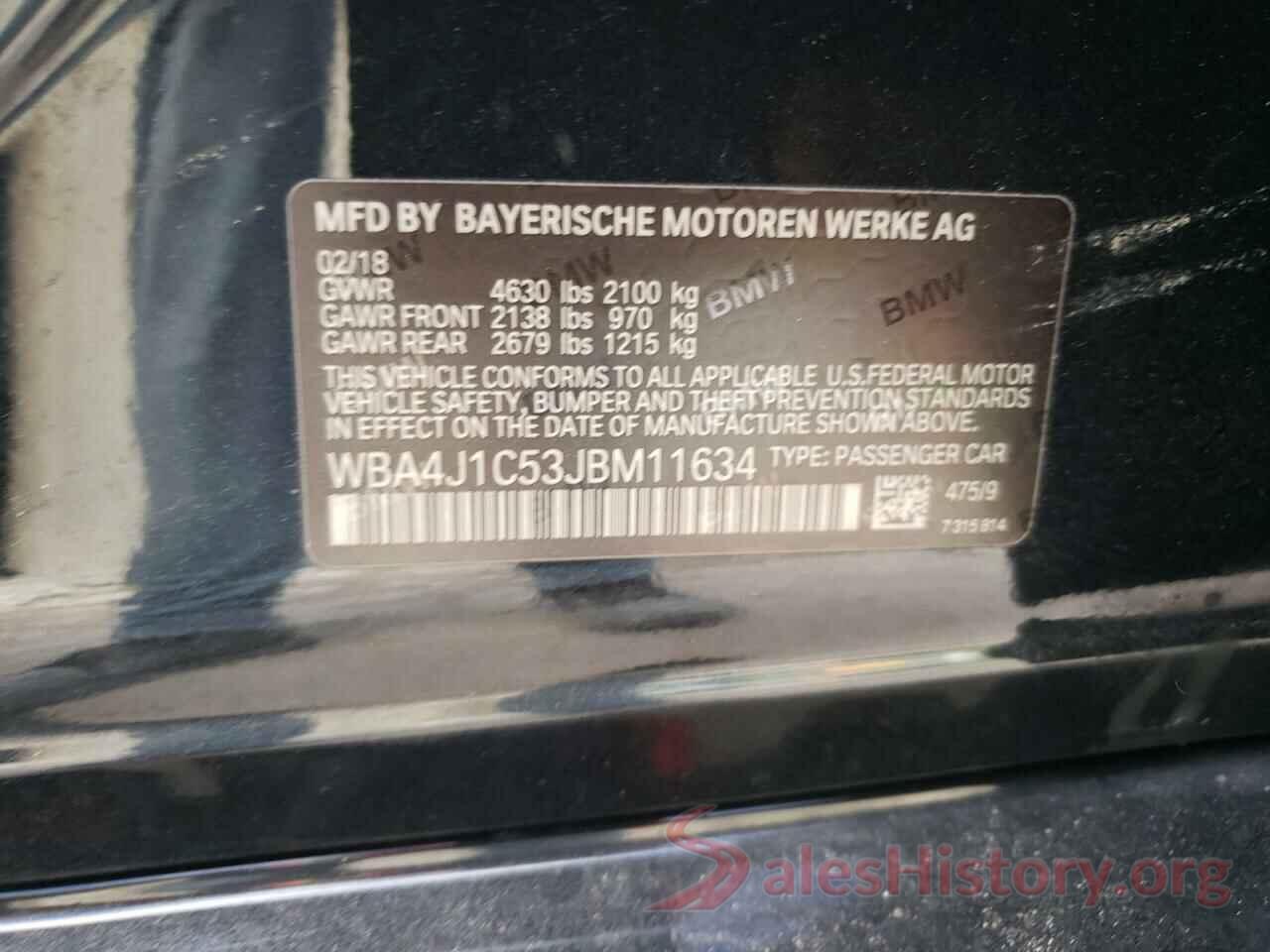 WBA4J1C53JBM11634 2018 BMW 4 SERIES