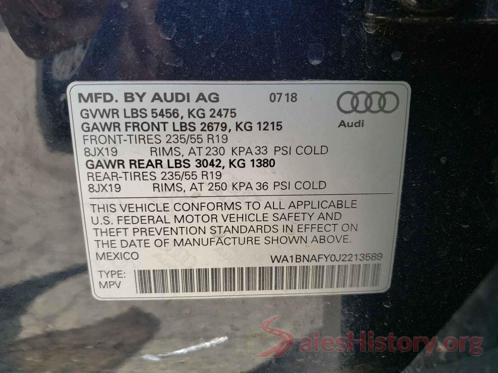 WA1BNAFY0J2213589 2018 AUDI Q5