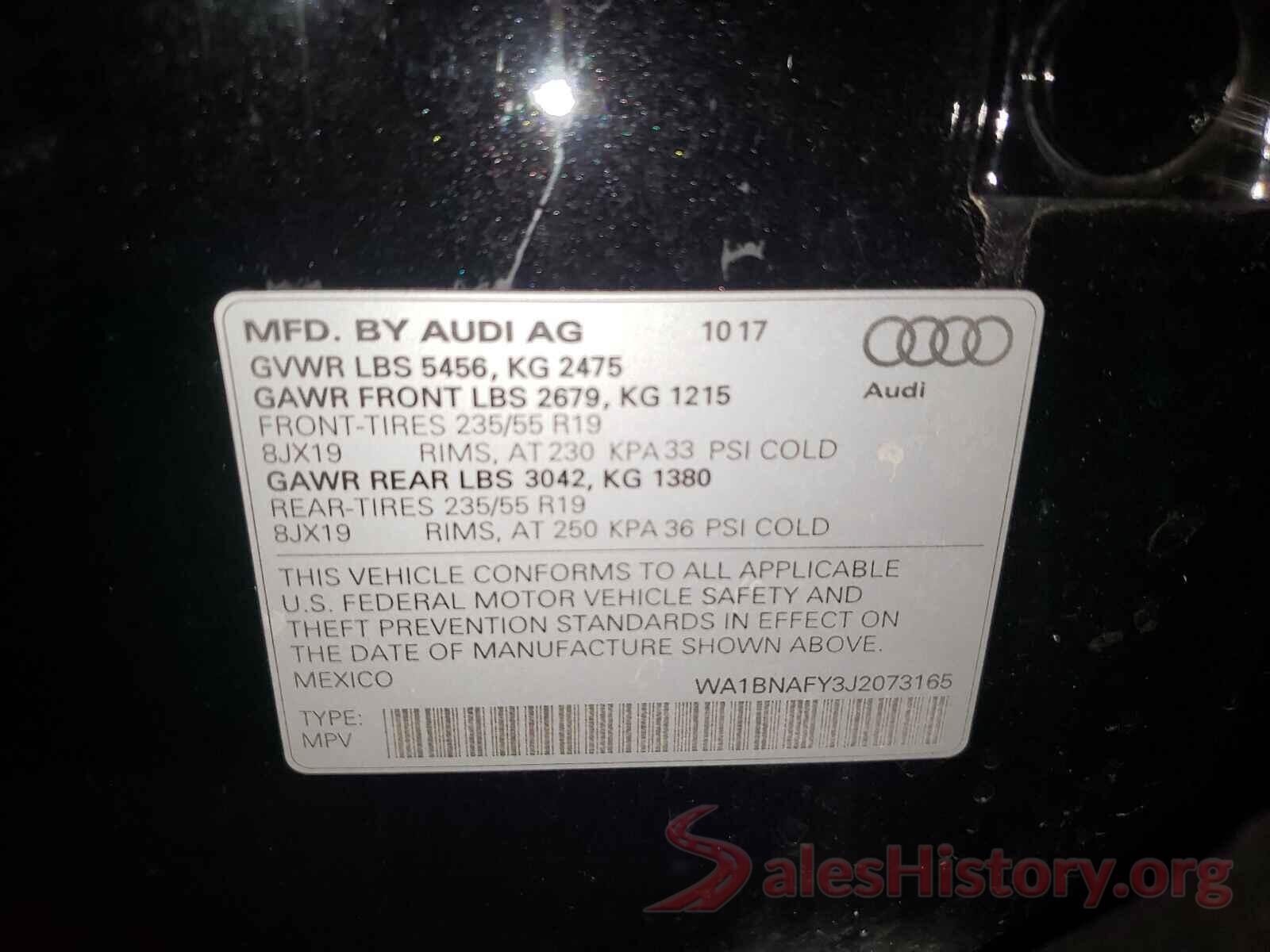 WA1BNAFY3J2073165 2018 AUDI Q5