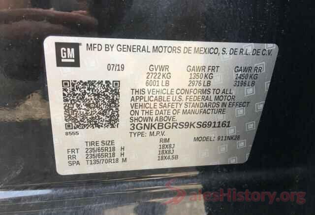 3GNKBGRS9KS691161 2019 CHEVROLET BLAZER