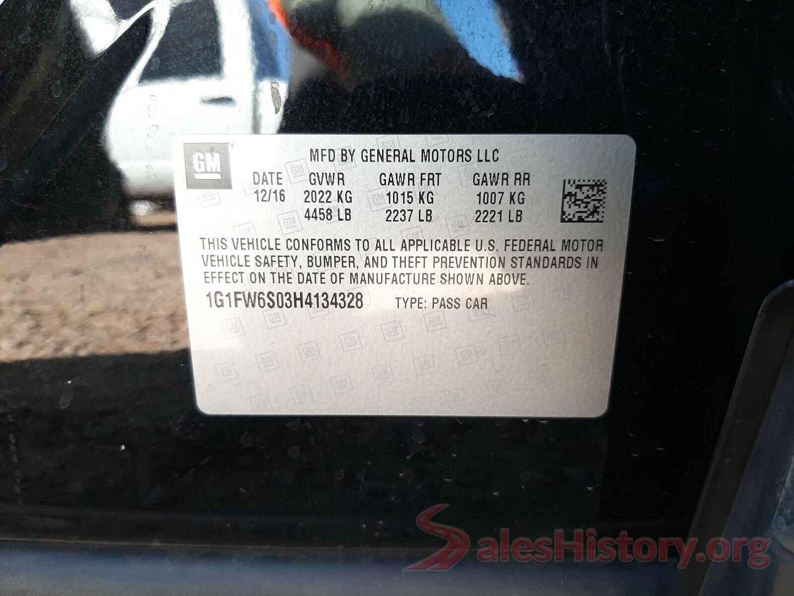 1G1FW6S03H4134328 2017 CHEVROLET BOLT