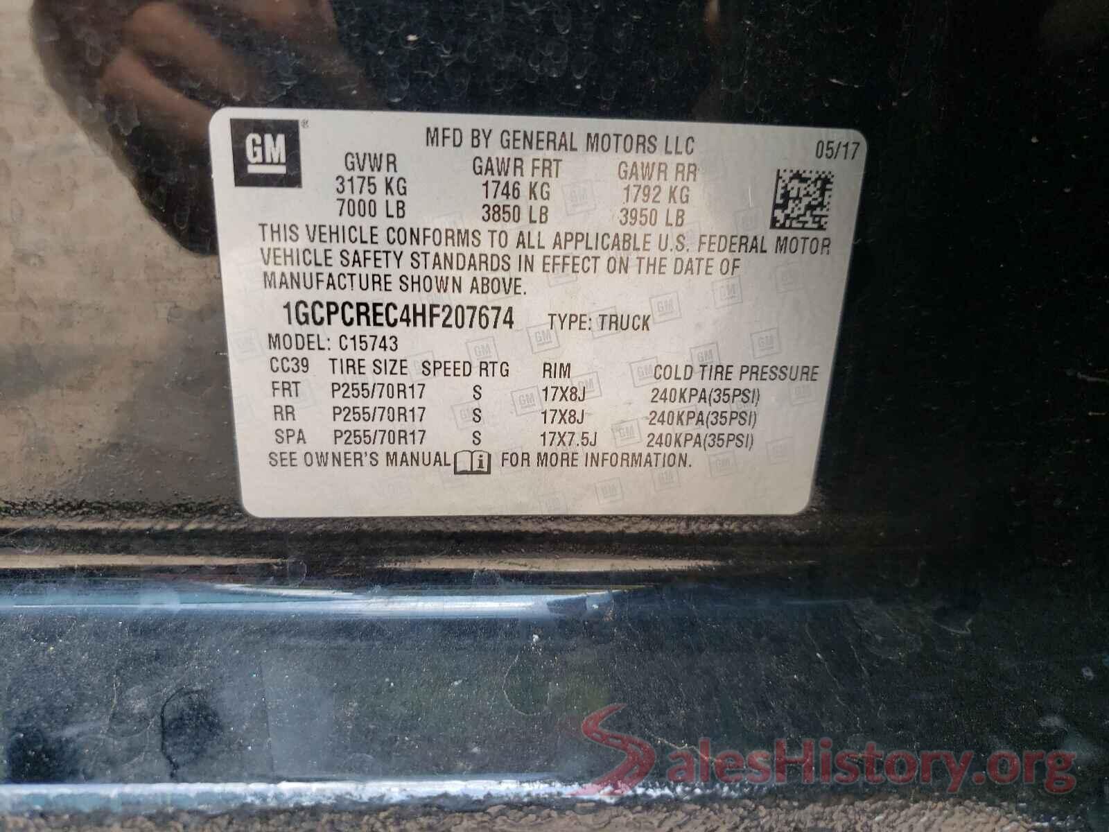 1GCPCREC4HF207674 2017 CHEVROLET SILVERADO