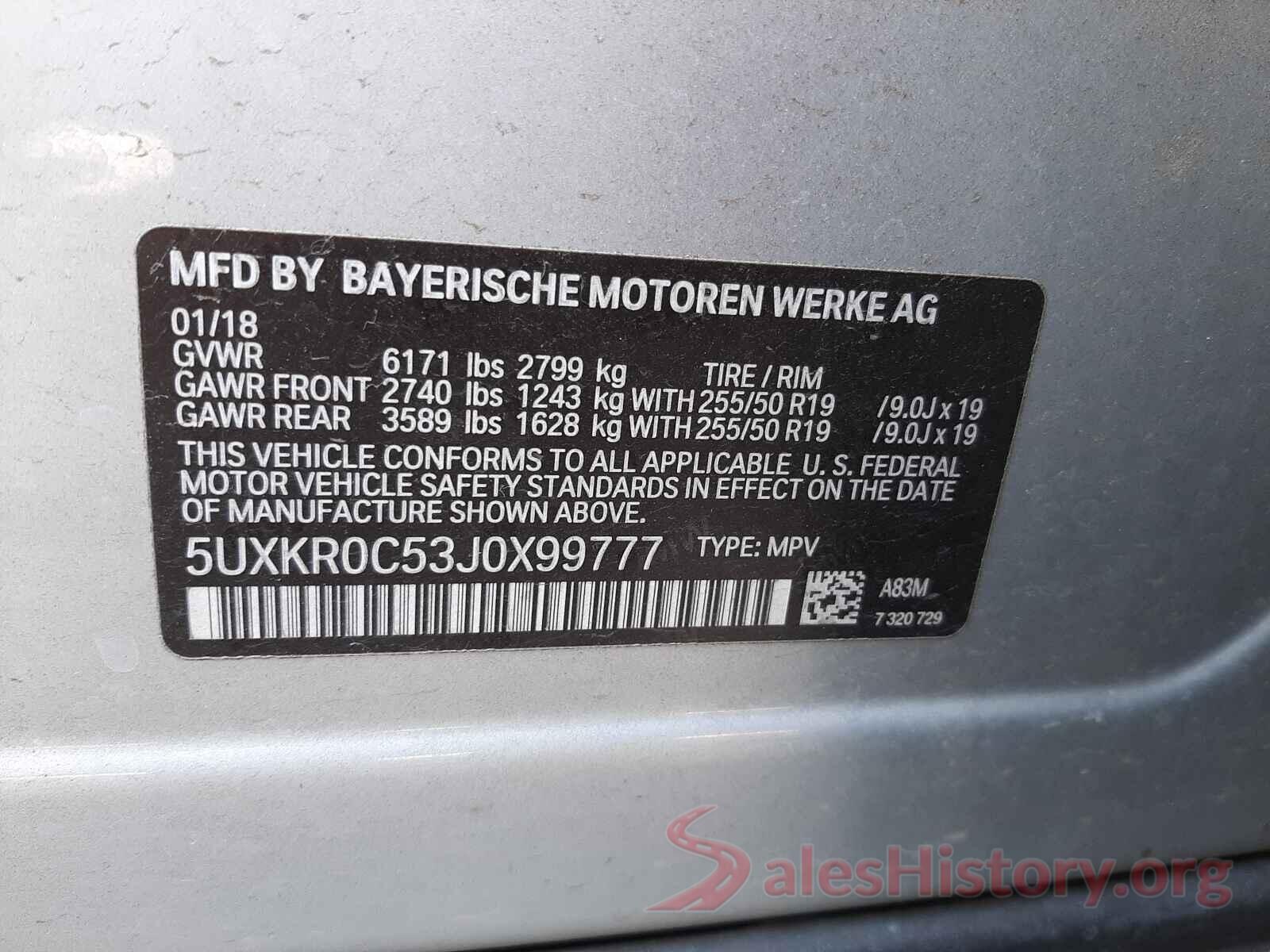5UXKR0C53J0X99777 2018 BMW X5