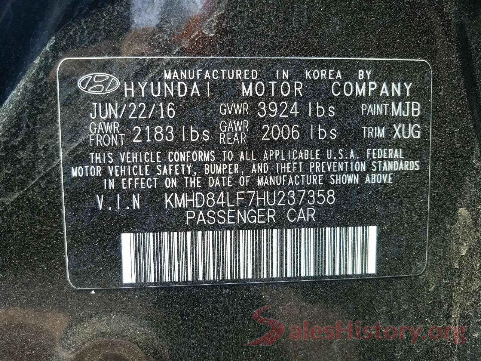 KMHD84LF7HU237358 2017 HYUNDAI ELANTRA