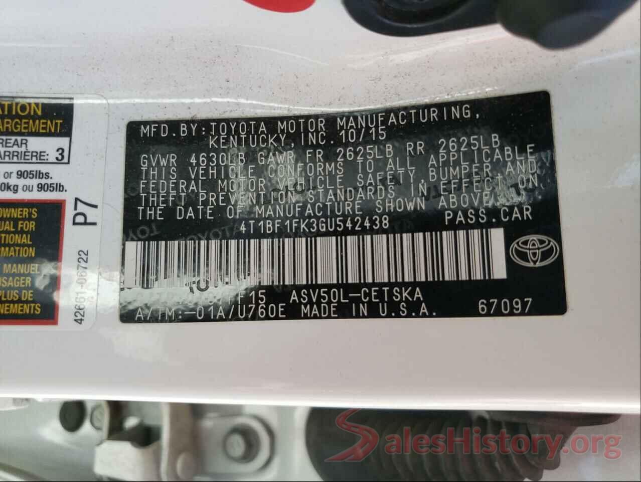 4T1BF1FK3GU542438 2016 TOYOTA CAMRY