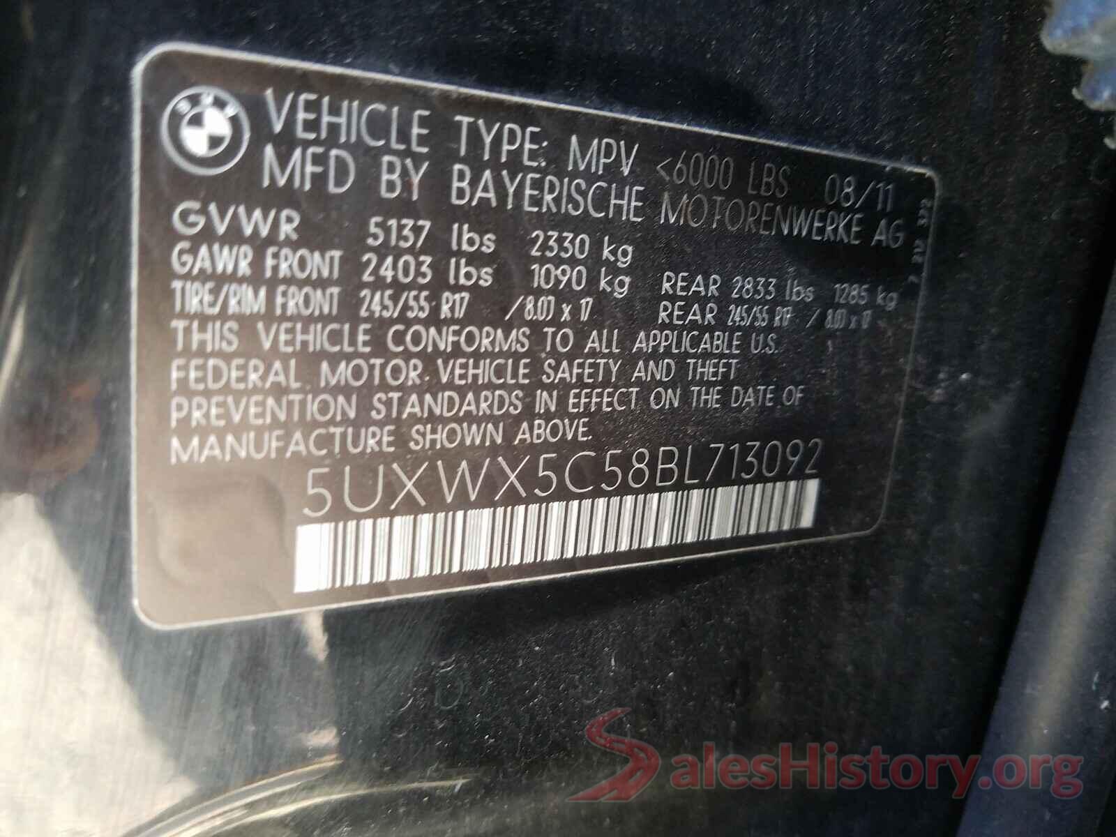 5UXWX5C58BL713092 2011 BMW X3