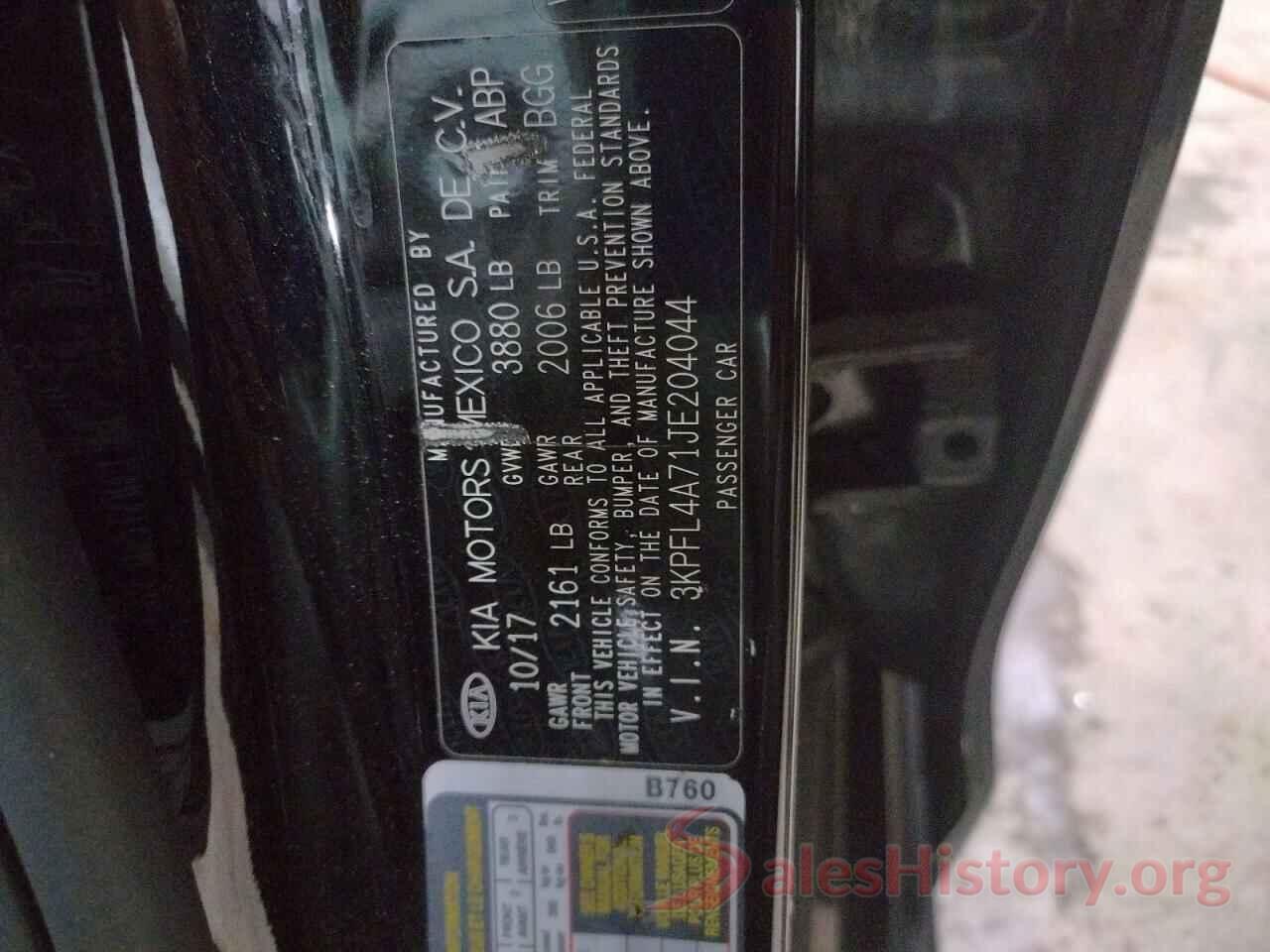 3KPFL4A71JE204044 2018 KIA FORTE