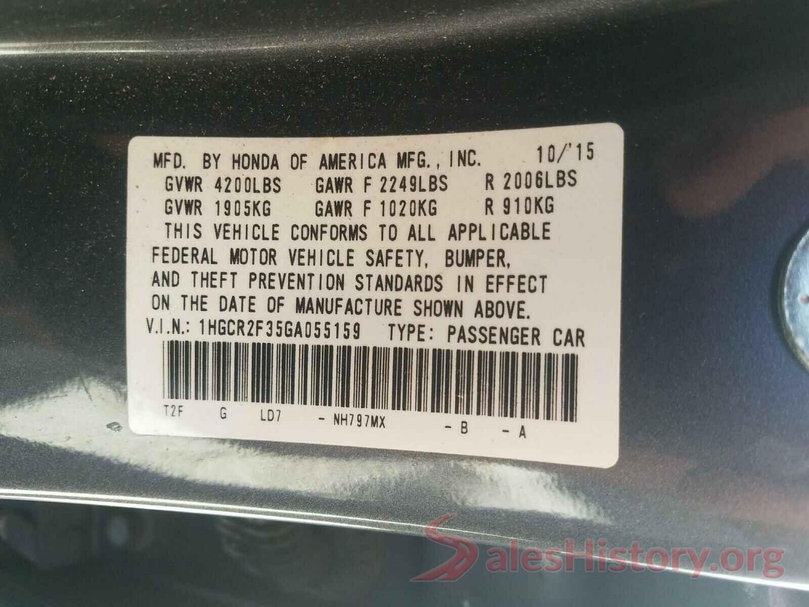 1HGCR2F35GA055159 2016 HONDA ACCORD