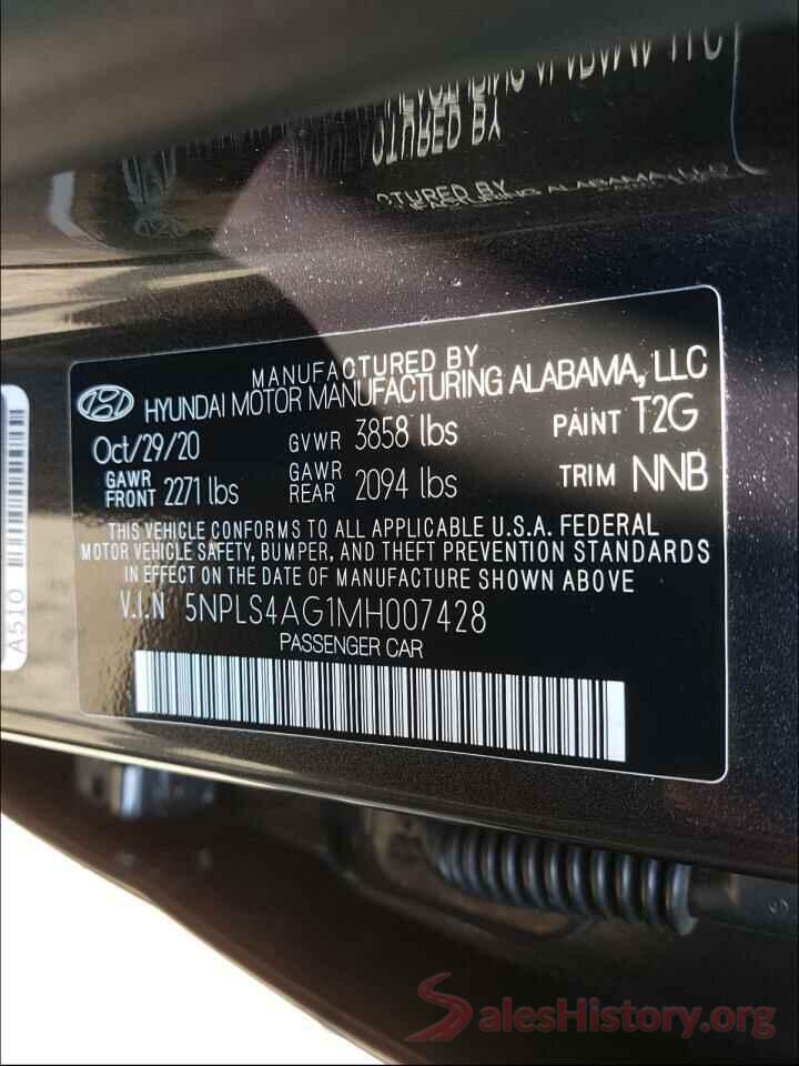 5NPLS4AG1MH007428 2021 HYUNDAI ELANTRA