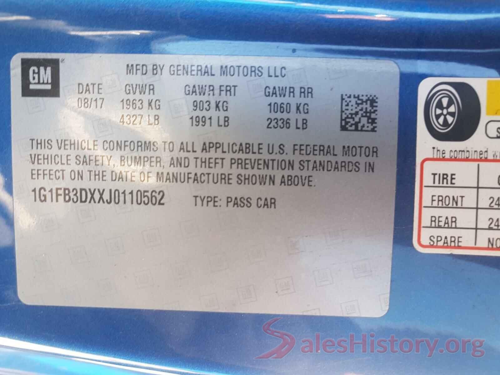 1G1FB3DXXJ0110562 2018 CHEVROLET CAMARO