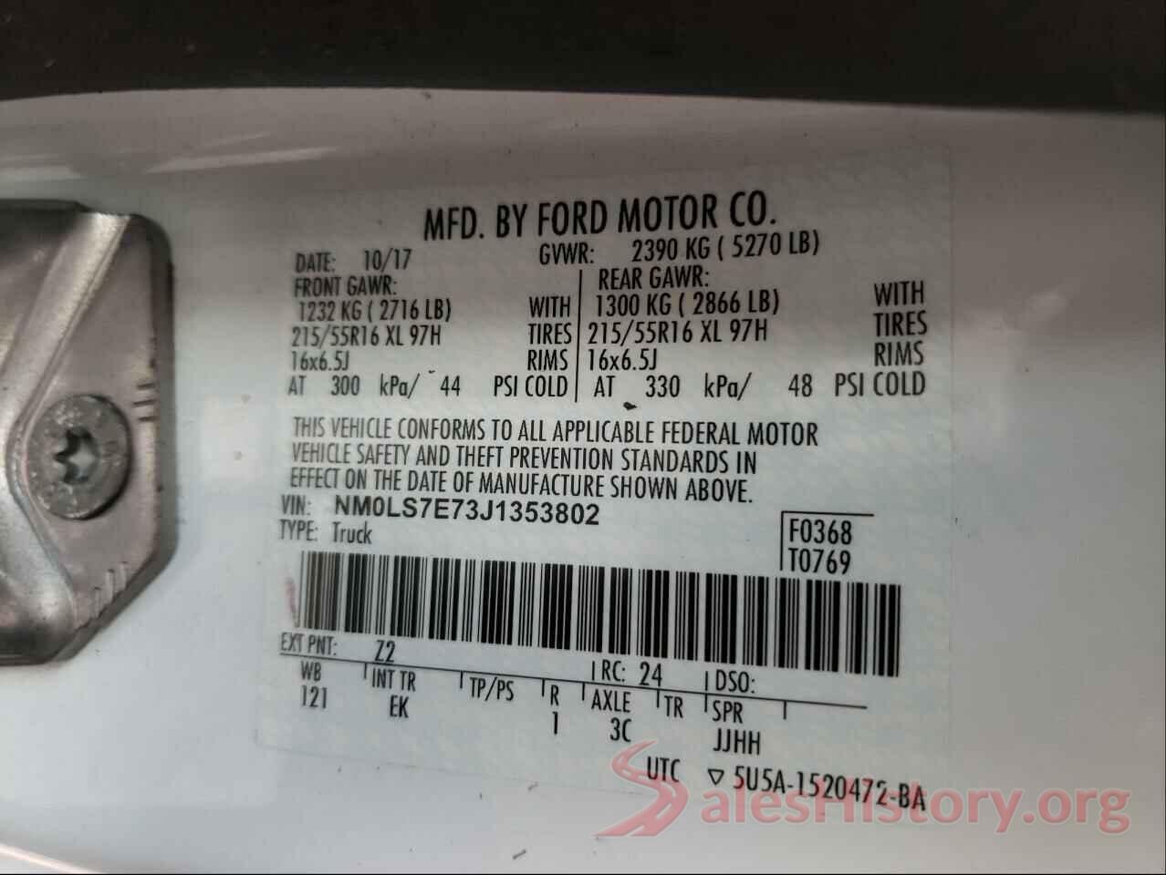 NM0LS7E73J1353802 2018 FORD TRANSIT CO