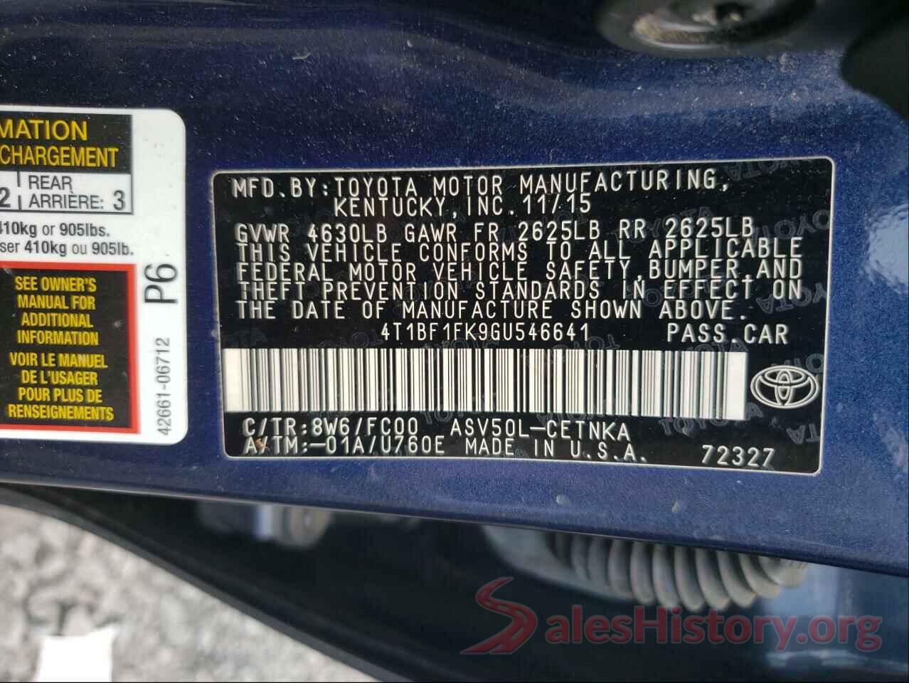 4T1BF1FK9GU546641 2016 TOYOTA CAMRY