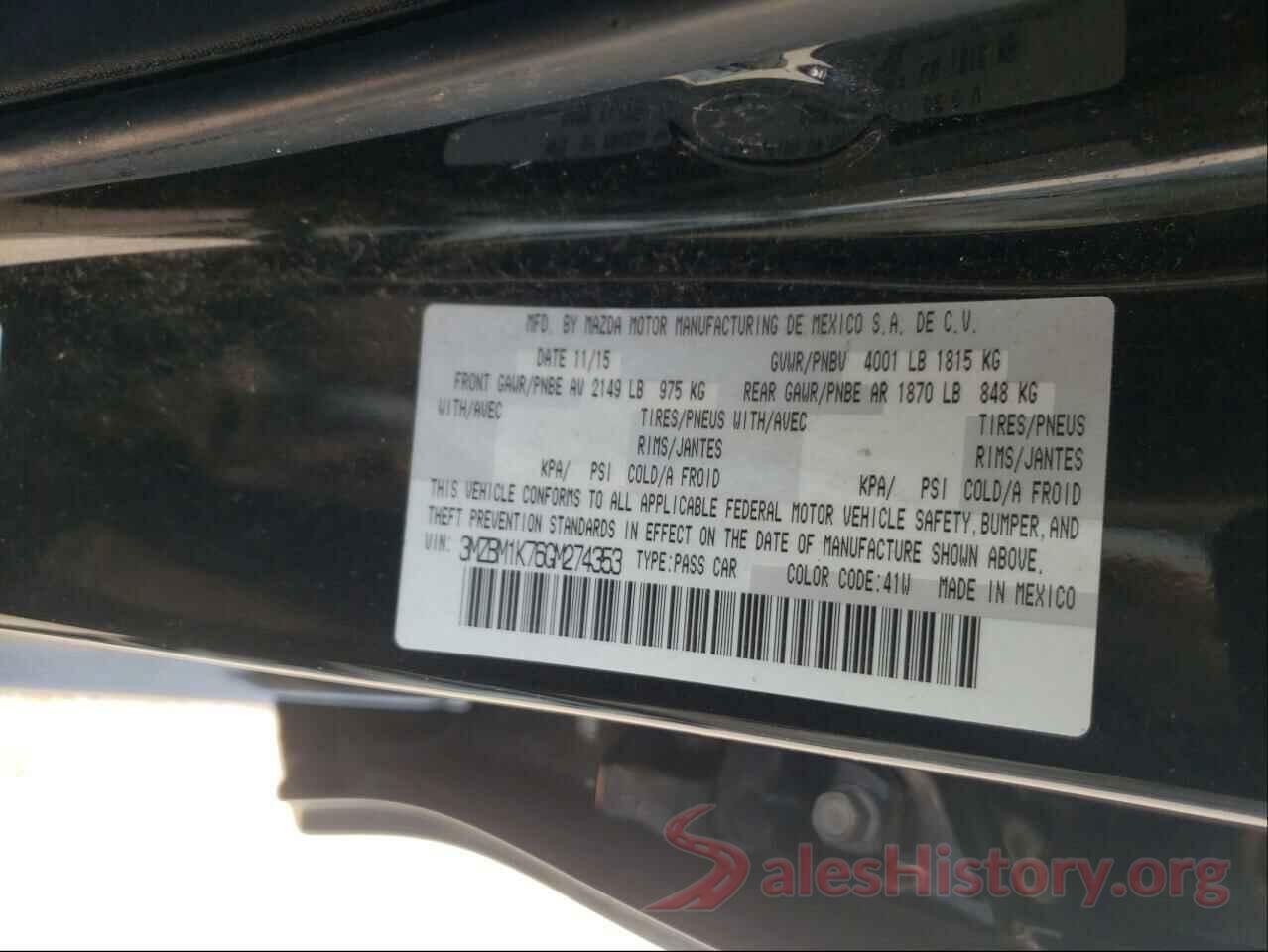 3MZBM1K76GM274353 2016 MAZDA 3