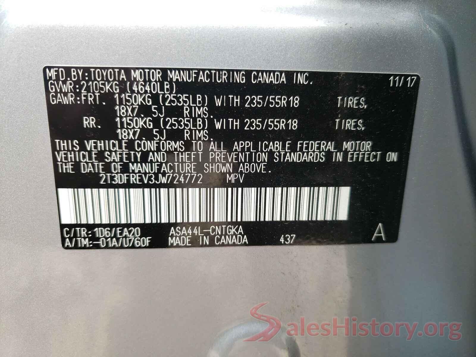 2T3DFREV3JW724772 2018 TOYOTA RAV4