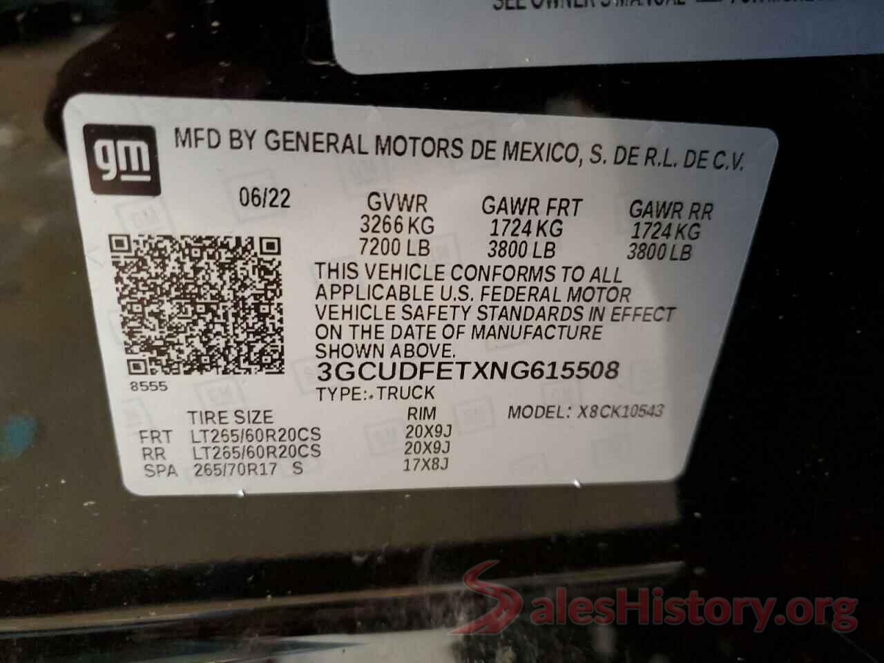 3GCUDFETXNG615508 2022 CHEVROLET SILVERADO