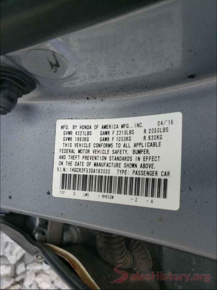 1HGCR2F53GA183000 2016 HONDA ACCORD