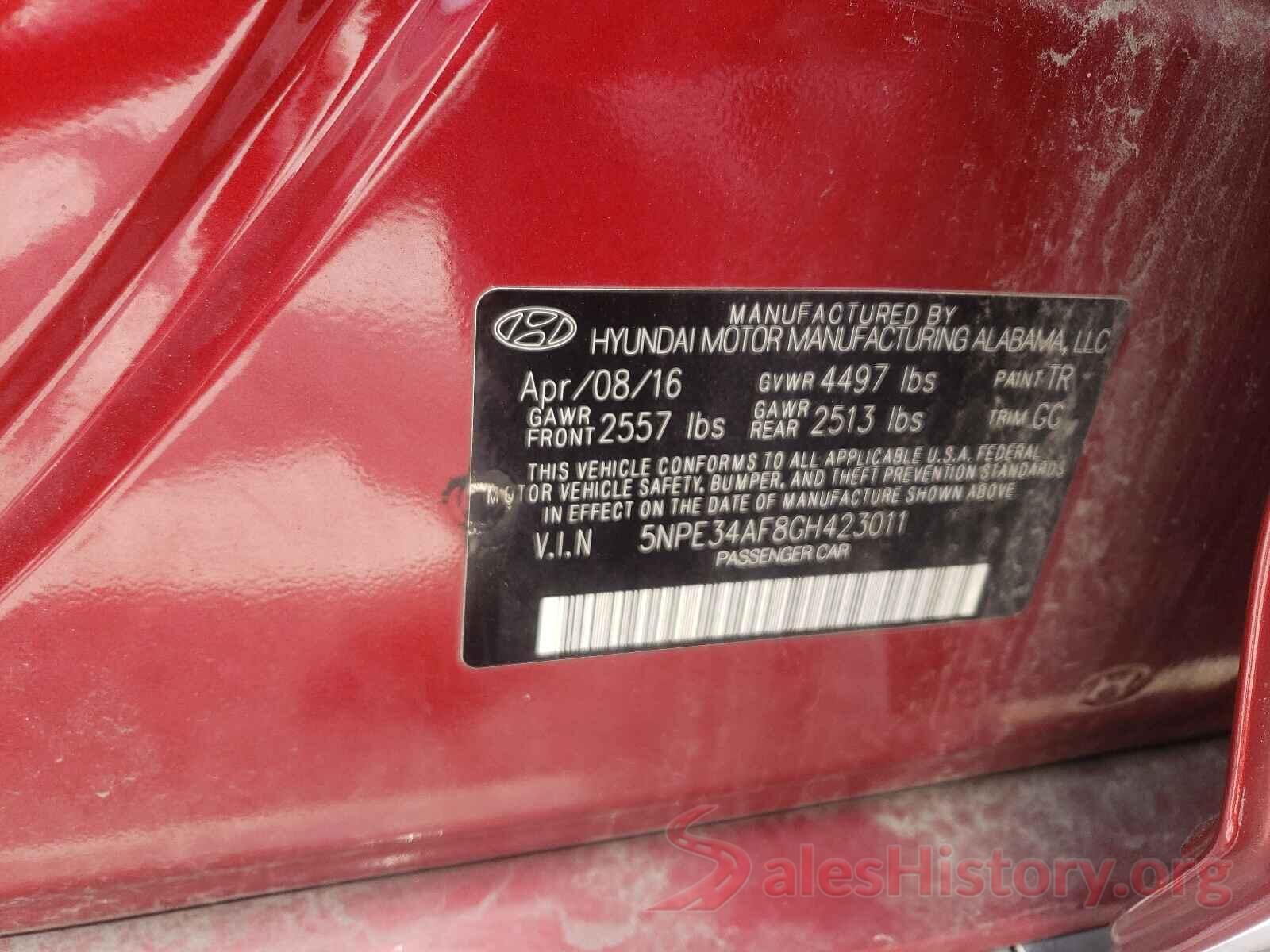 5NPE34AF8GH423011 2016 HYUNDAI SONATA