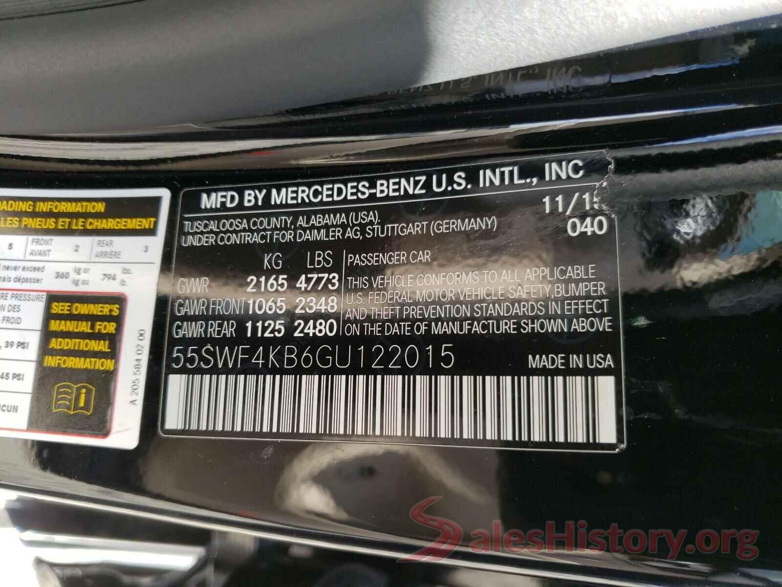 55SWF4KB6GU122015 2016 MERCEDES-BENZ C CLASS