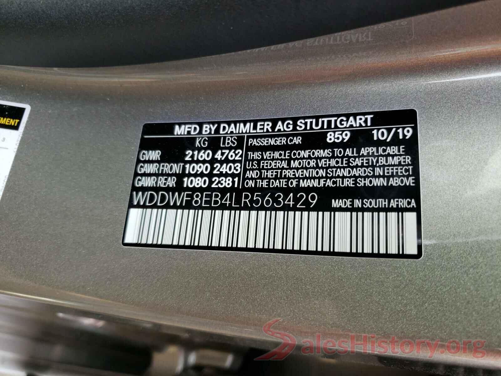 WDDWF8EB4LR563429 2020 MERCEDES-BENZ C CLASS