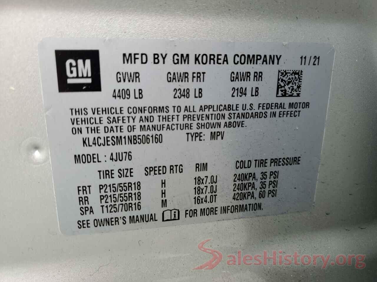 KL4CJESM1NB506160 2022 BUICK ENCORE