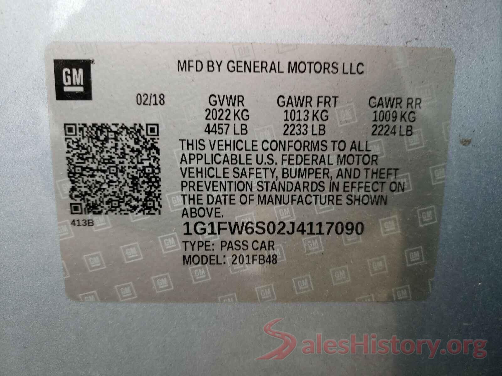 1G1FW6S02J4117090 2018 CHEVROLET BOLT