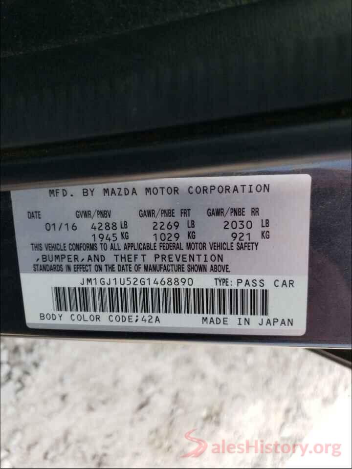 JM1GJ1U52G1468890 2016 MAZDA 6