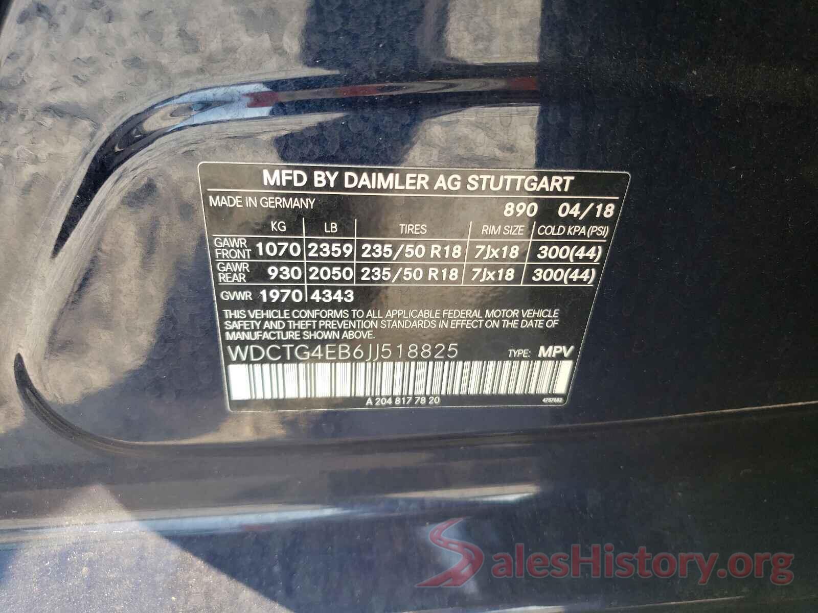 WDCTG4EB6JJ518825 2018 MERCEDES-BENZ GLA-CLASS