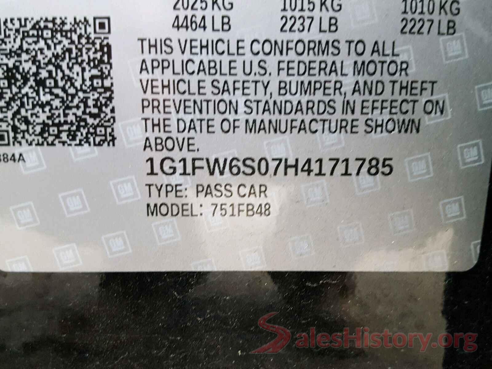 1G1FW6S07H4171785 2017 CHEVROLET BOLT