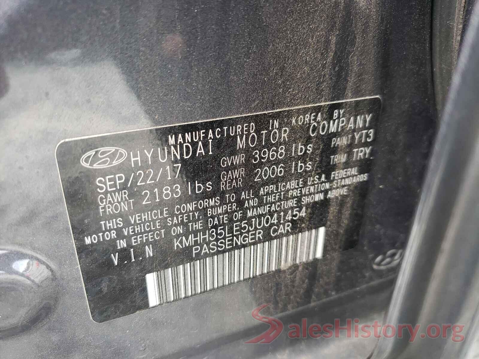 KMHH35LE5JU041454 2018 HYUNDAI ELANTRA