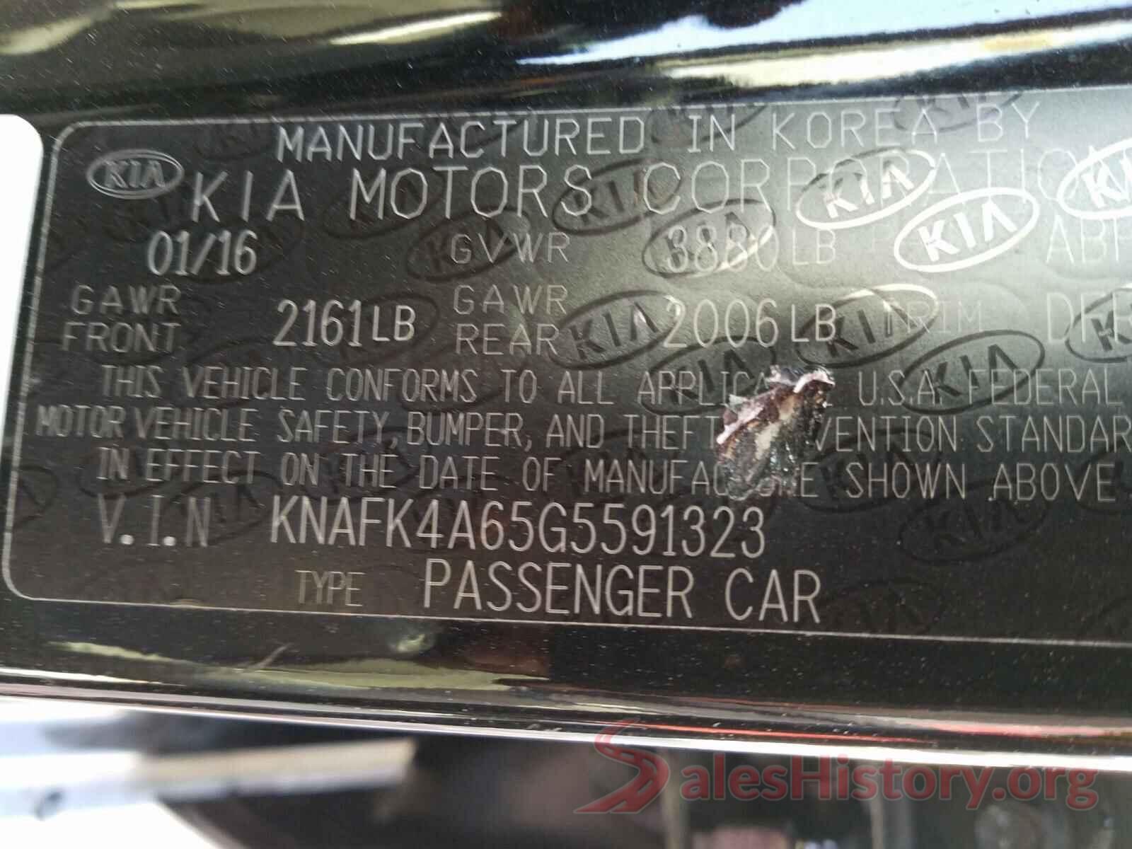 KNAFK4A65G5591323 2016 KIA FORTE