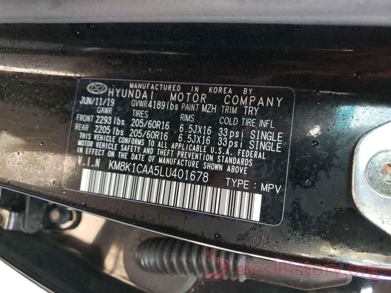 KM8K1CAA5LU401678 2020 HYUNDAI KONA