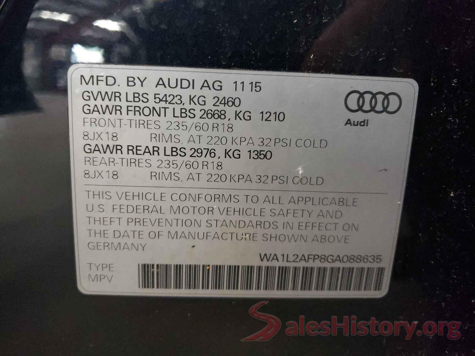 WA1L2AFP8GA088635 2016 AUDI Q5