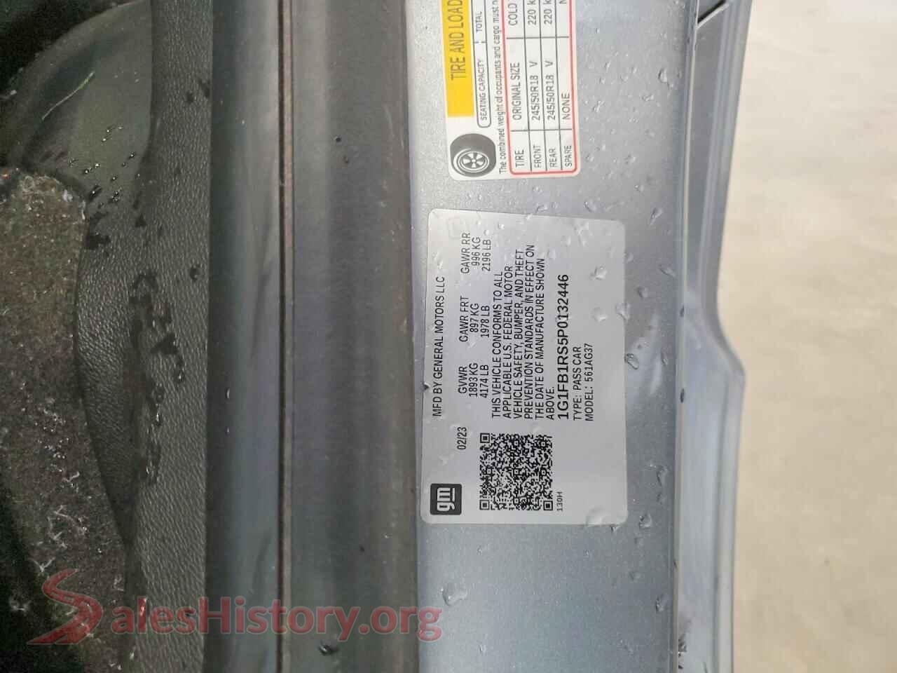 2023 CHEVROLET CAMARO VIN 1G1FB1RS5P0132446, wheel and tire