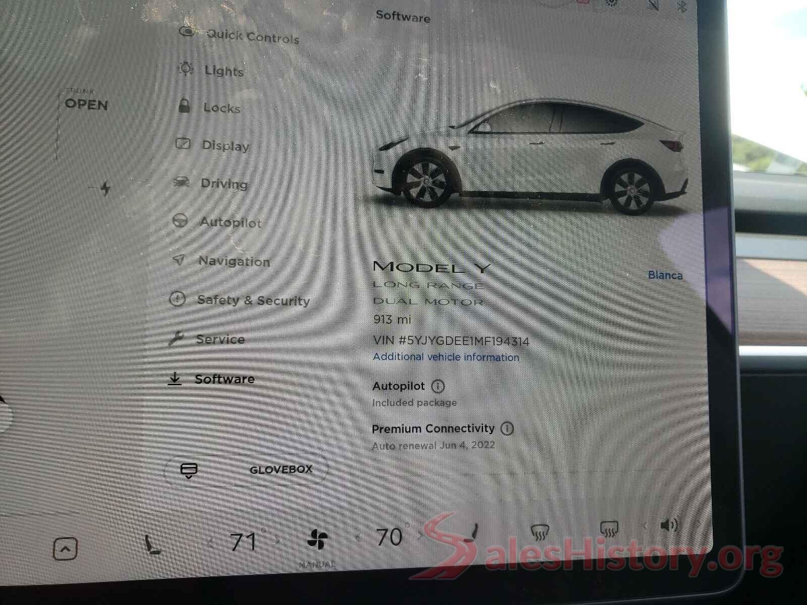 5YJYGDEE1MF194314 2021 TESLA MODEL Y