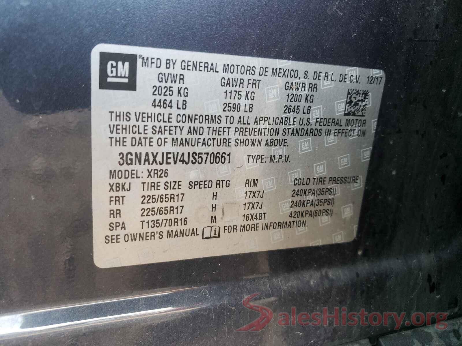 3GNAXJEV4JS570661 2018 CHEVROLET EQUINOX