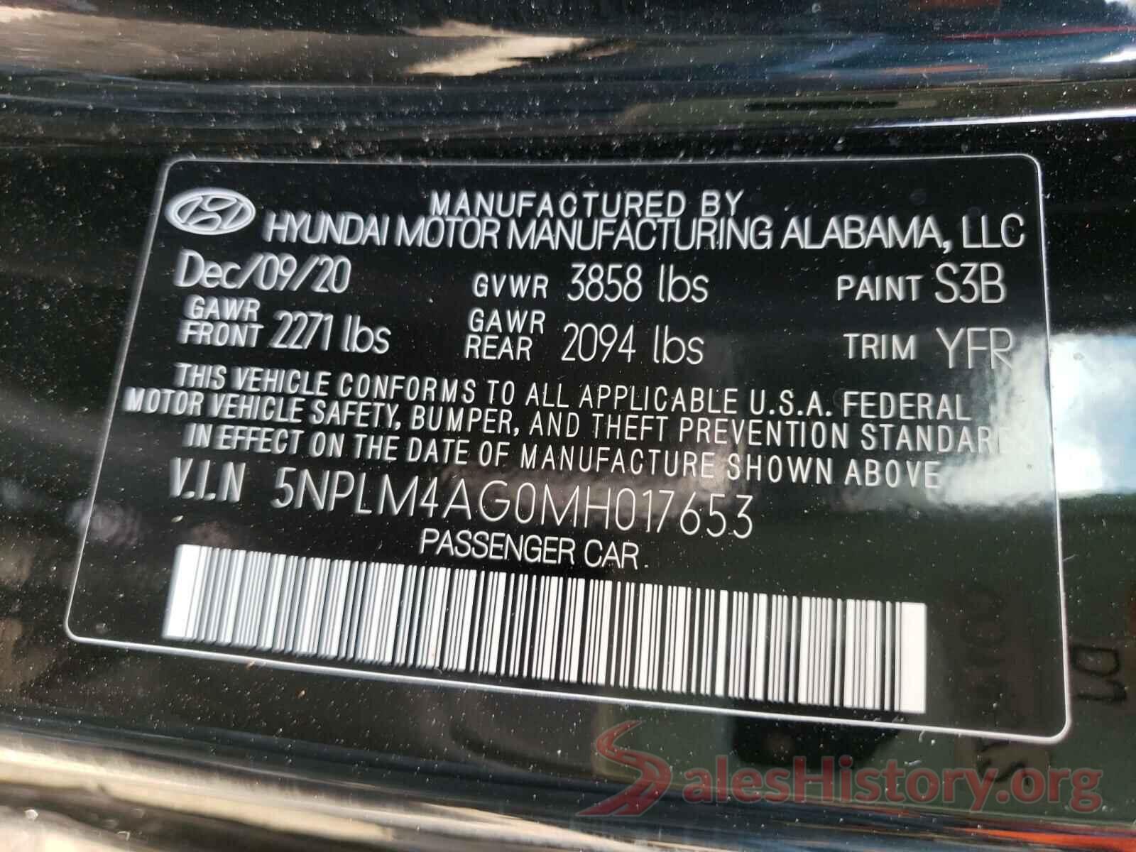 5NPLM4AG0MH017653 2021 HYUNDAI ELANTRA