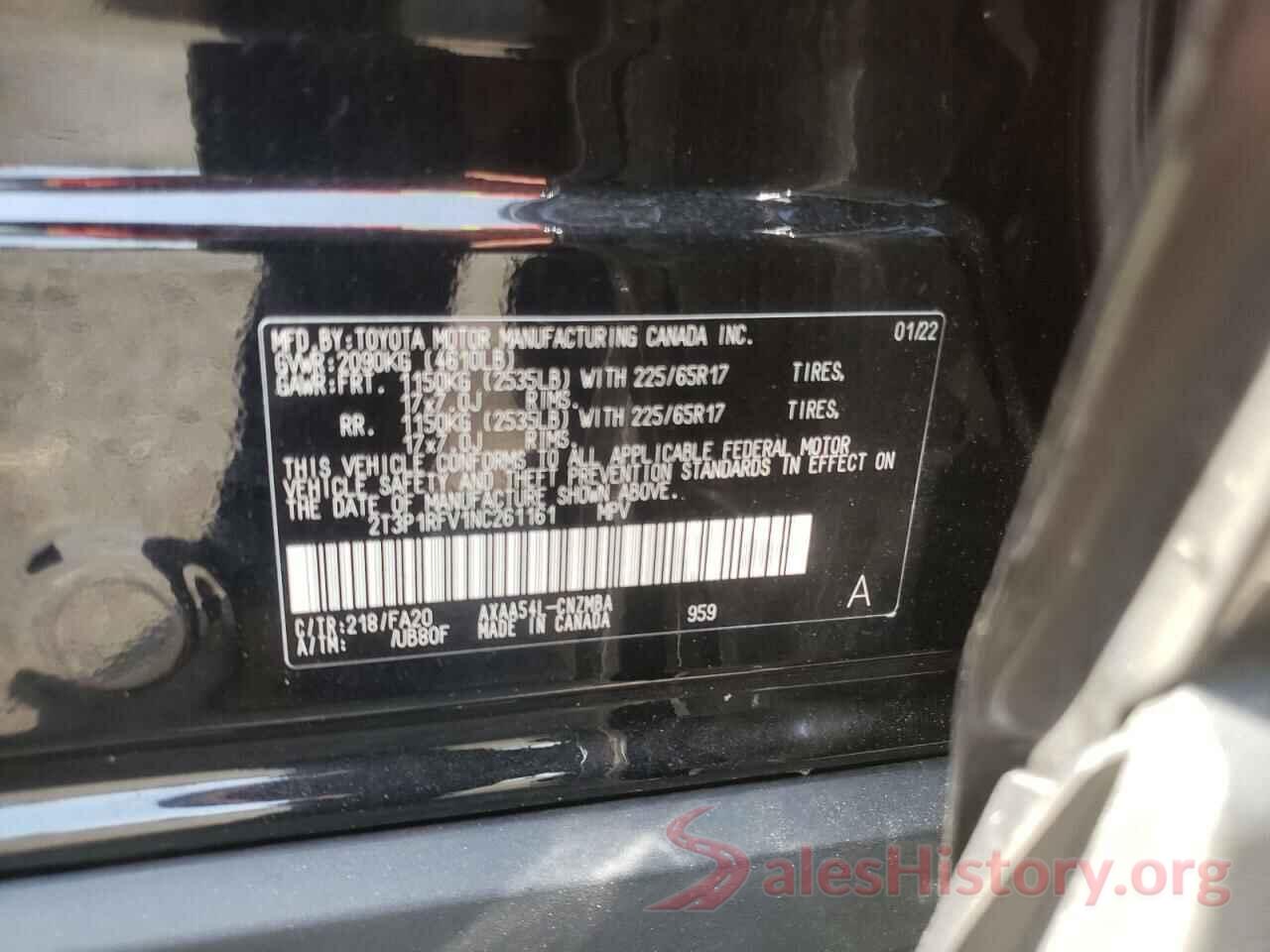 2T3P1RFV1NC261161 2022 TOYOTA RAV4