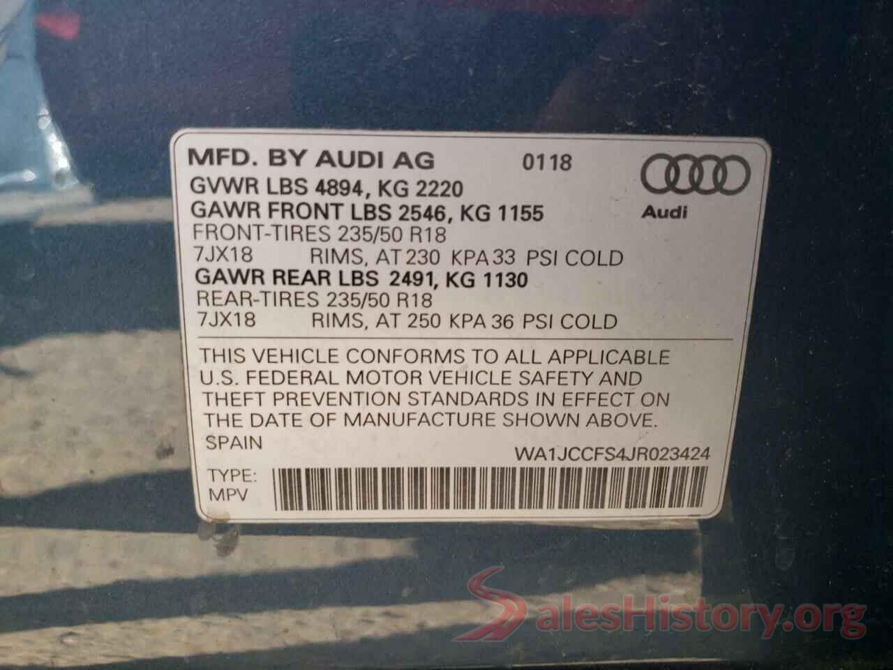 WA1JCCFS4JR023424 2018 AUDI Q3