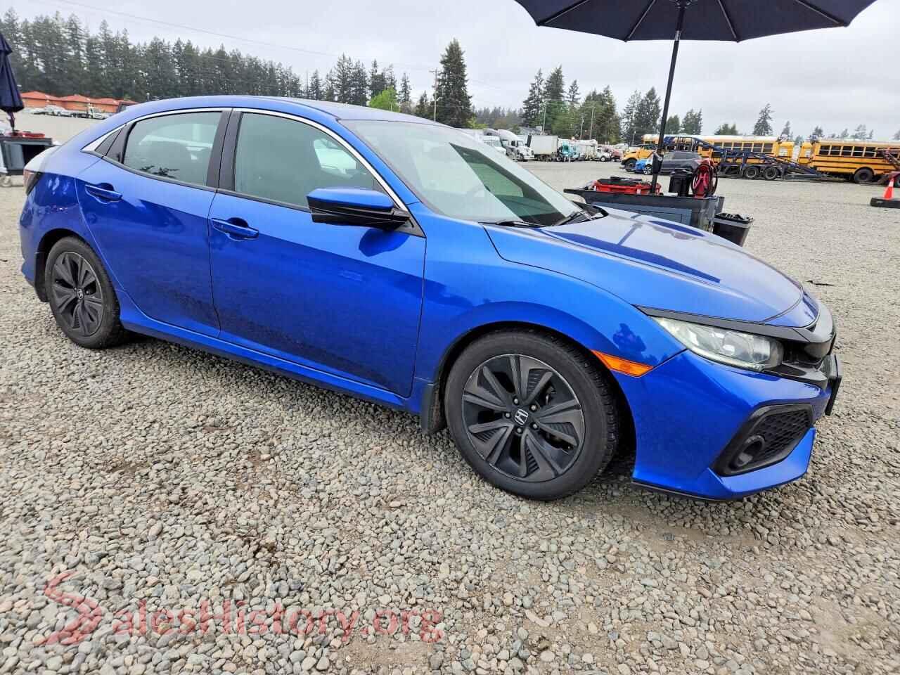 2018 HONDA CIVIC VIN SHHFK7H5XJU424929, rear 3/4 view