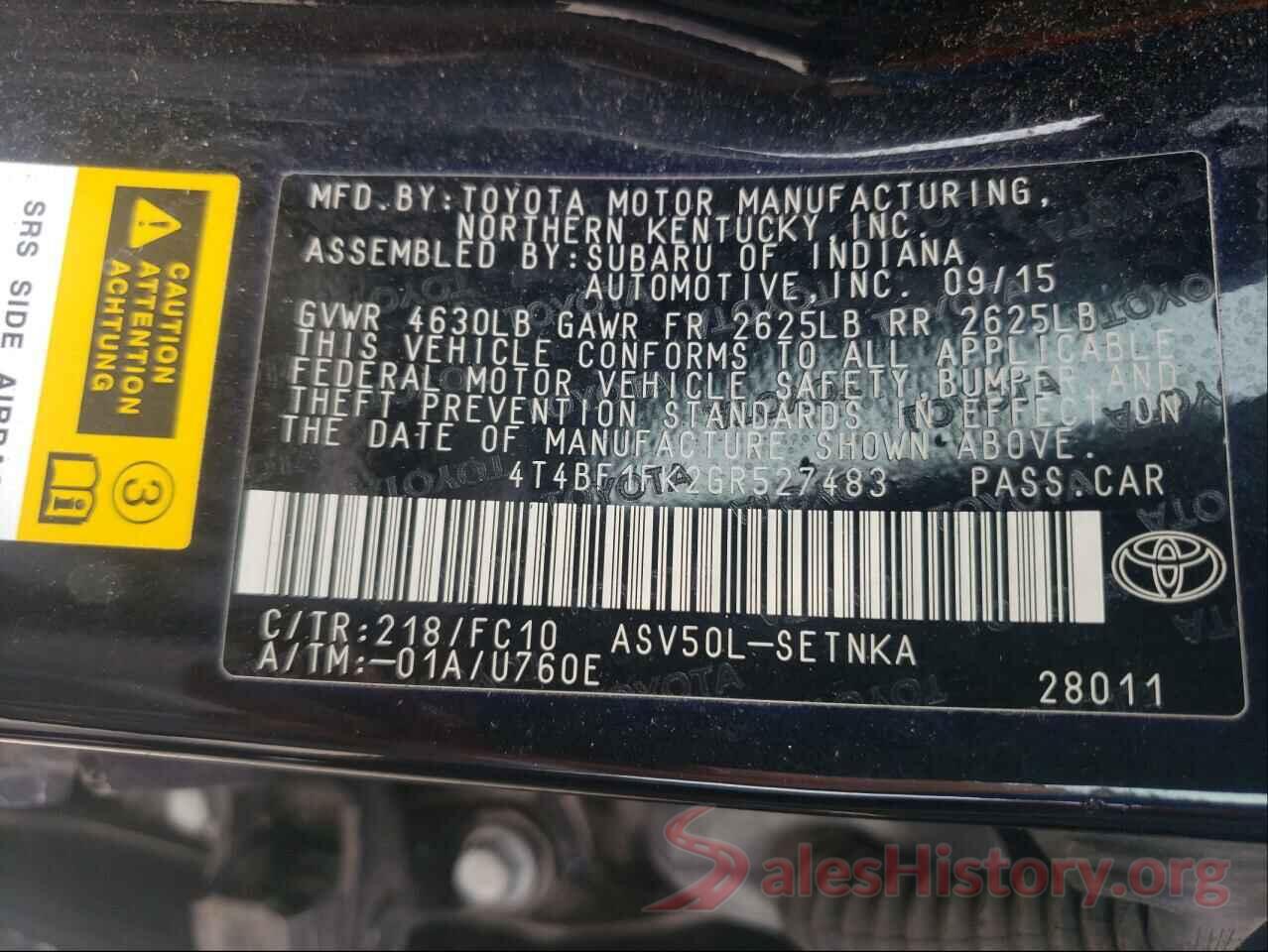 4T4BF1FK2GR527483 2016 TOYOTA CAMRY