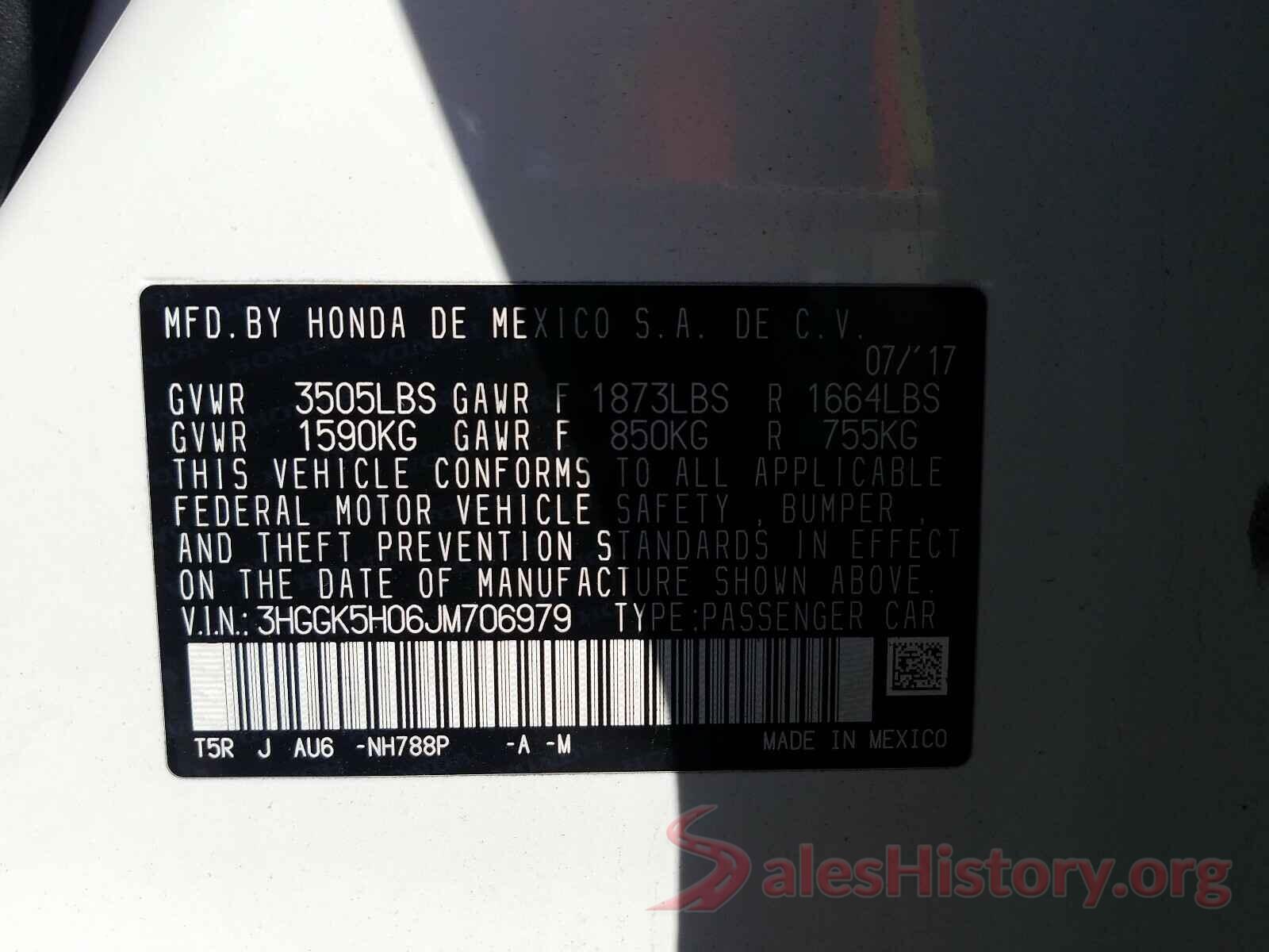 3HGGK5H06JM706979 2018 HONDA FIT