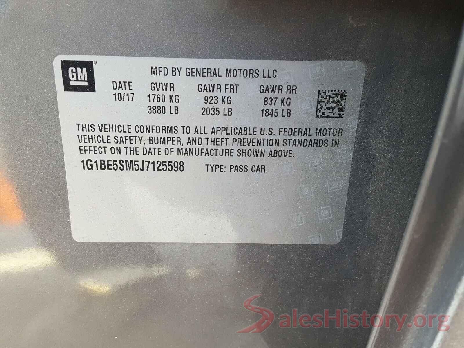 1G1BE5SM5J7125598 2018 CHEVROLET CRUZE