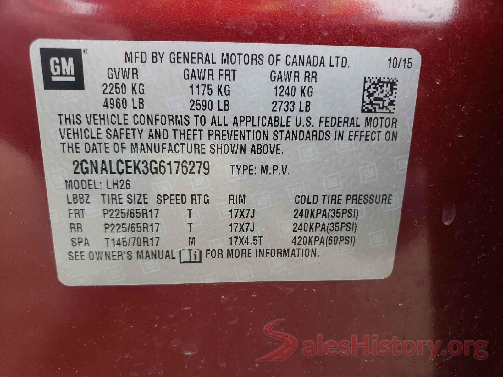 2GNALCEK3G6176279 2016 CHEVROLET EQUINOX