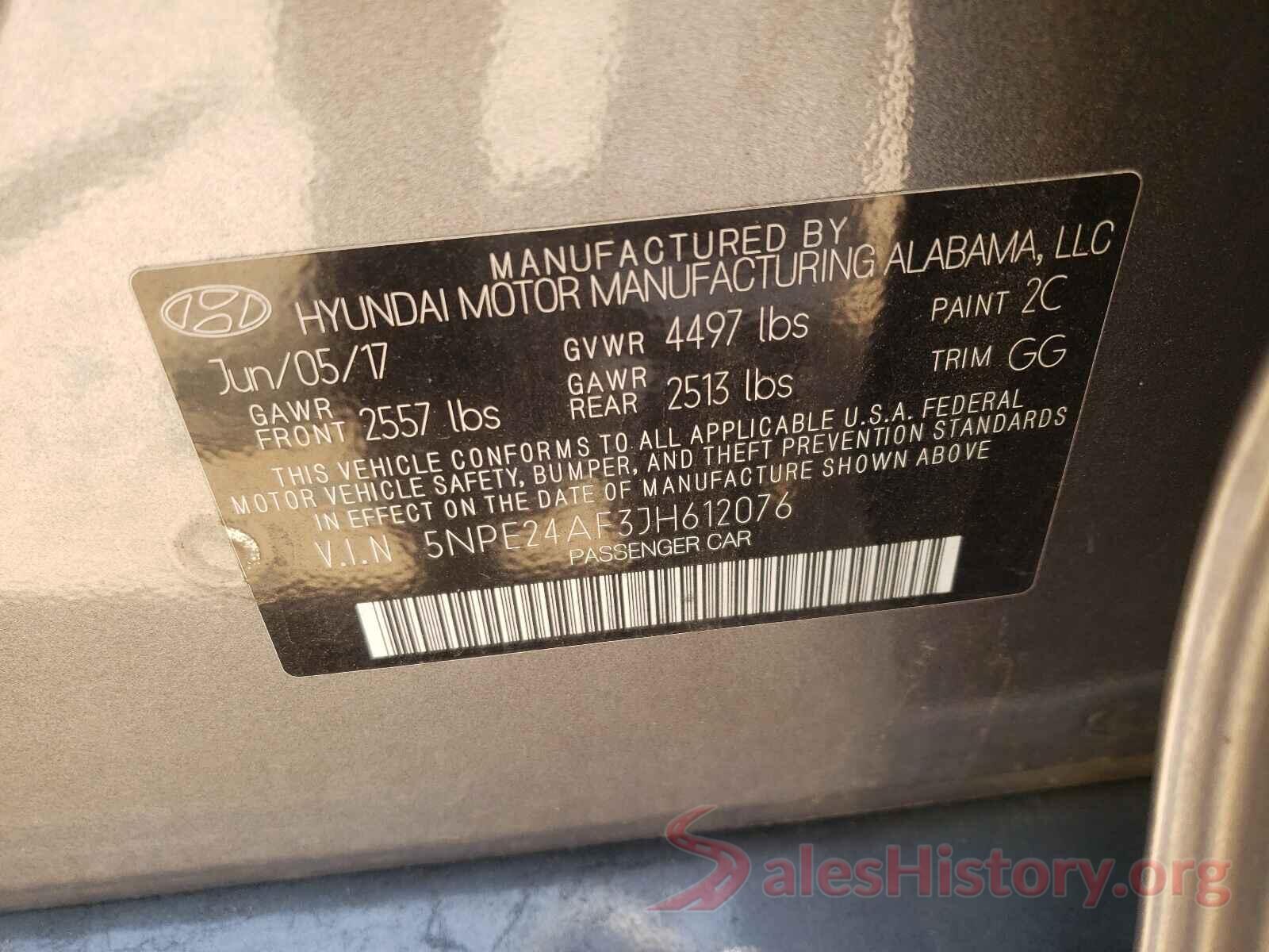 5NPE24AF3JH612076 2018 HYUNDAI SONATA