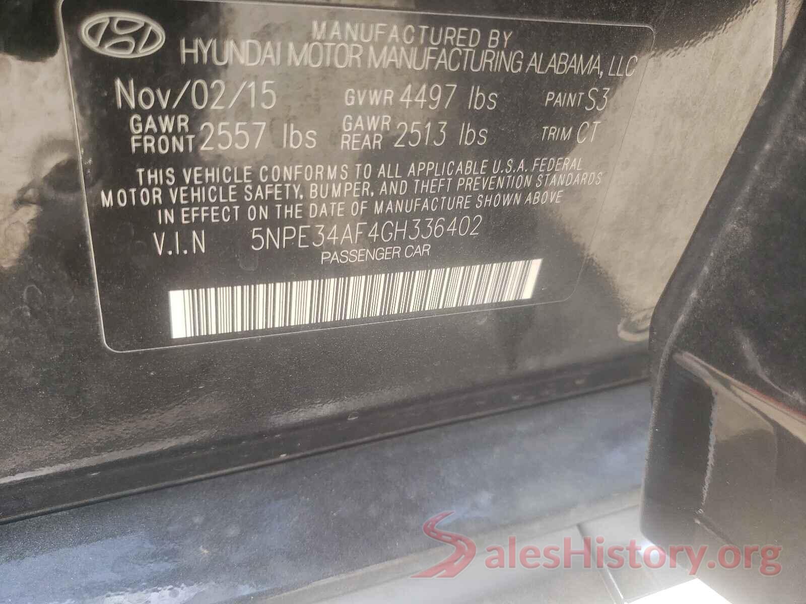 5NPE34AF4GH336402 2016 HYUNDAI SONATA