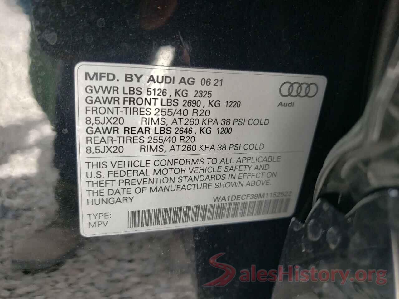 WA1DECF39M1152522 2021 AUDI Q3