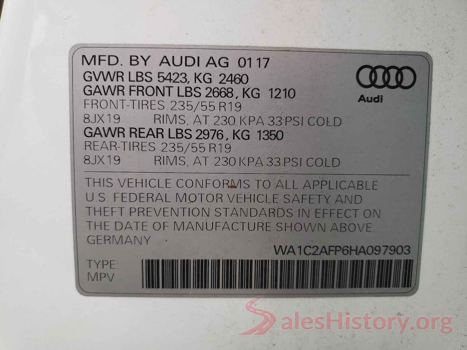 WA1C2AFP6HA097903 2017 AUDI Q5