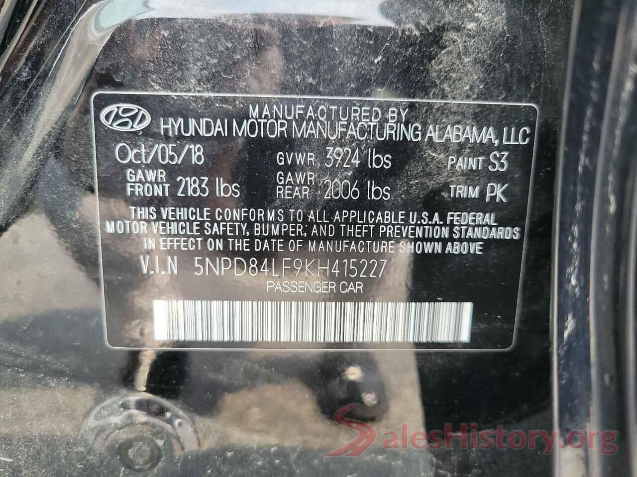 5NPD84LF9KH415227 2019 HYUNDAI ELANTRA